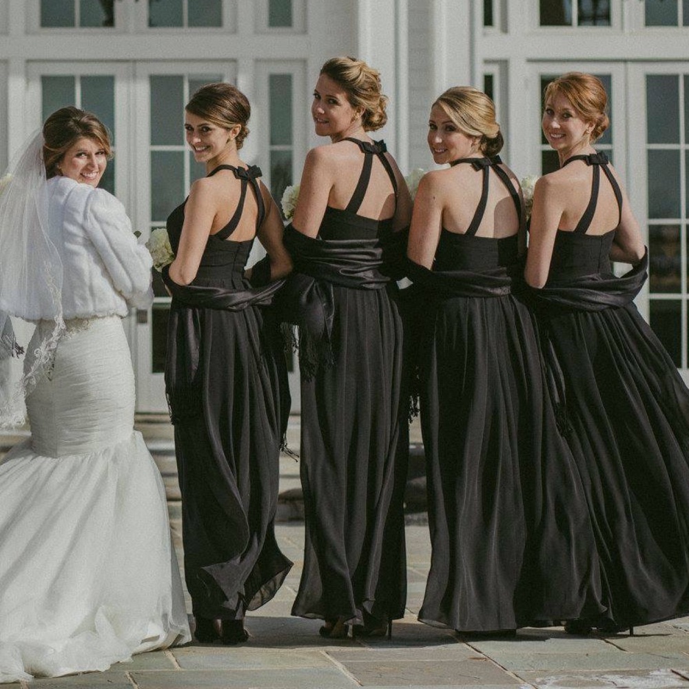 Social Bridesmaids dress black with tie. Size 6